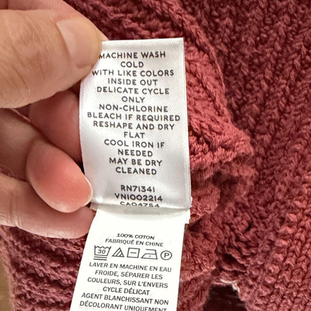 L.L. Bean Rose and Cream Fair Isle Button Cardigan - Picture 4 of 10